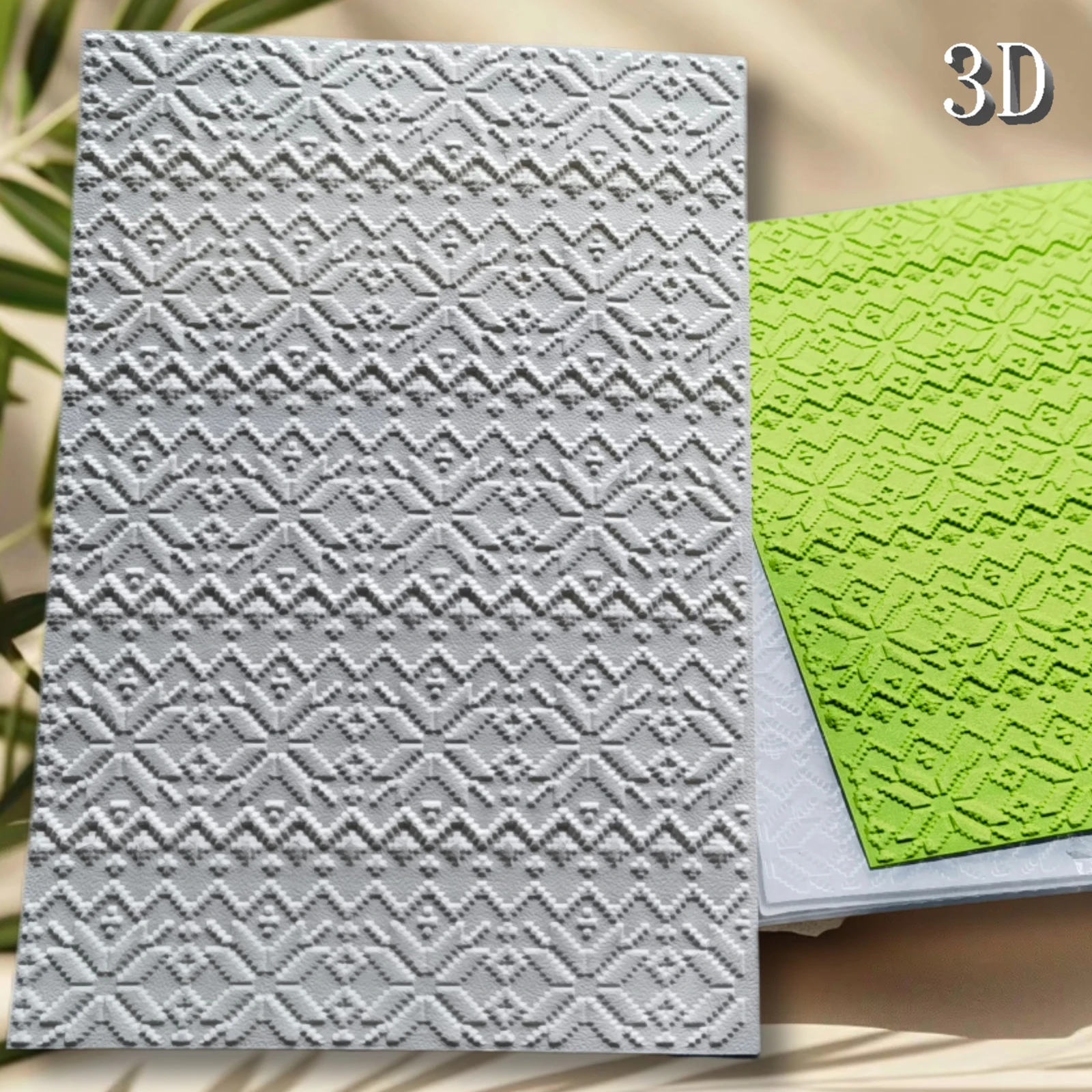 Winterstrick-Hintergrundvorlage, Relief-Bastelpapierordner, DIY-Sammelalbum, 3D-Texturkartenproduktion, Fotoalbum, 1 Stück