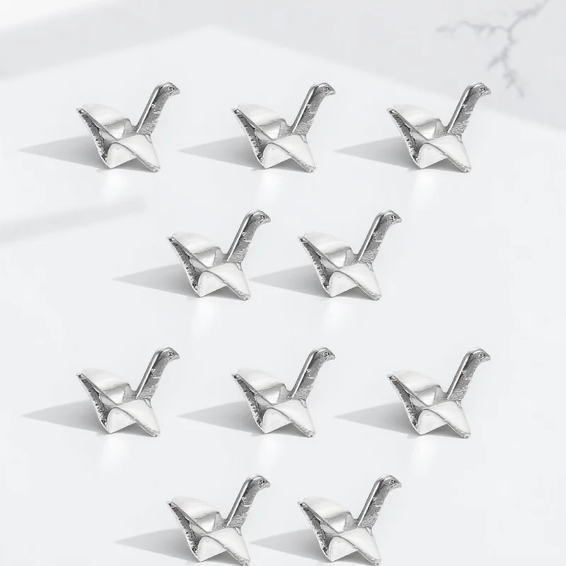 

10Pcs Paper Crane Hairpin Charms Creative Copper Charms for DIY Hairpins Hair Clips Festival Accessories Handmade DIY Materials