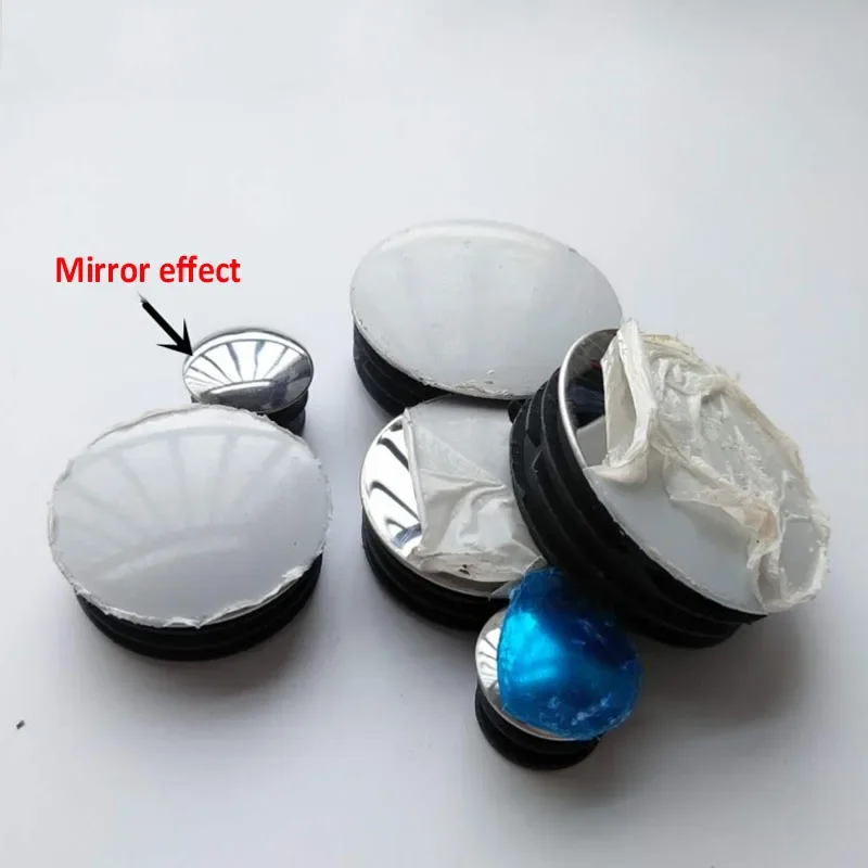 Round Stainless Steel Tube End Cap Cover Furniture Leg Pipe Plug With Mirror Plastic Iron Sheet Floor Protector Dia 16-60mm