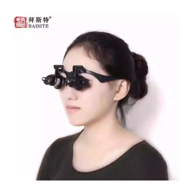 Binocular Head Magnifier 10x 15x 20x 25x with LED Light for PCB Repair Watch Phone Jeweler Loupe Inspection