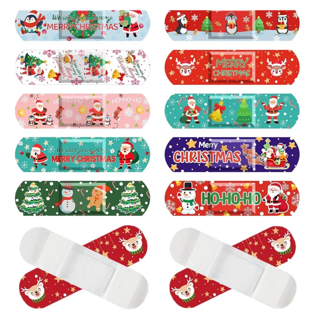 50 шт./компл., рождественская елка, Санта-Клаус, снеговик, бандаж, новогодний стиль, пластырь для перевязки кожи, водостойкие клейкие бинты