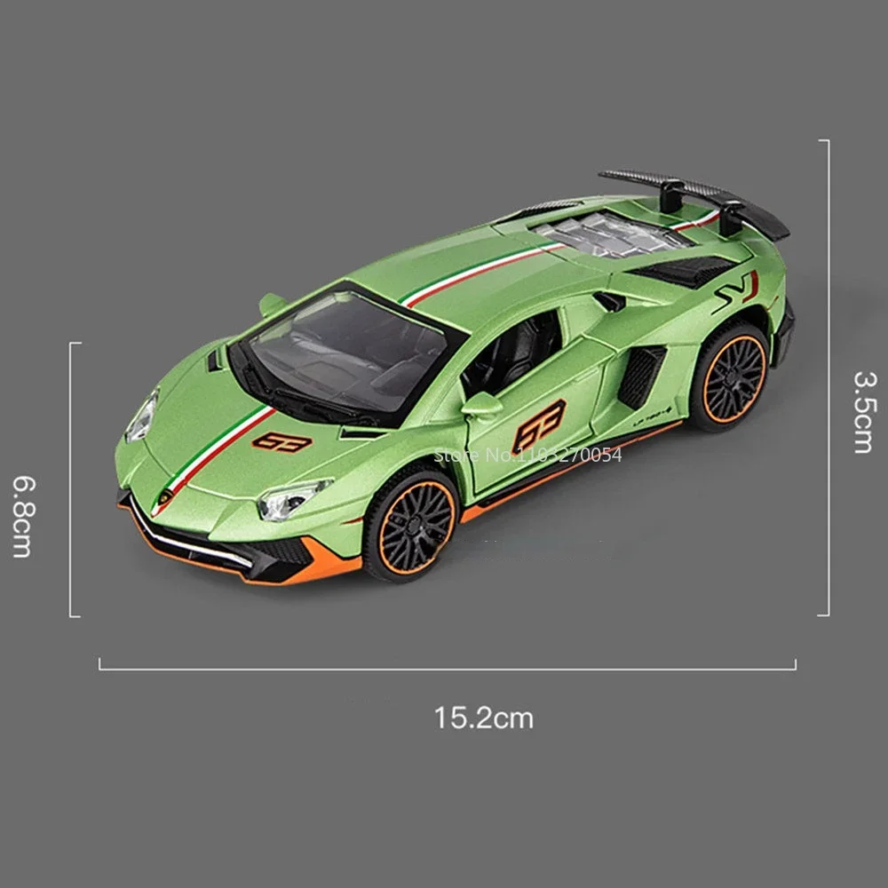 Modelo de coche deportivo de aleación LP780-4, juguetes de simulación, cuerpo de Metal, puertas de sonido con luz abierta con función extraíble, regalo de colección, 1/32
