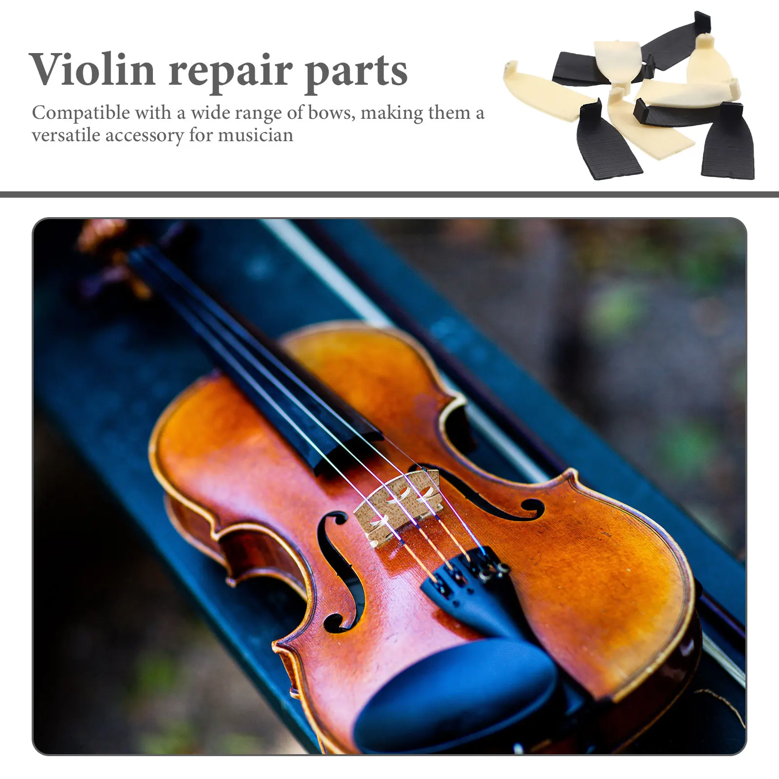 

Plastic Violin Bow Tips Cushion Replacement Parts Protector Accessories Stringed Instruments Repair Kit Compatible Bows