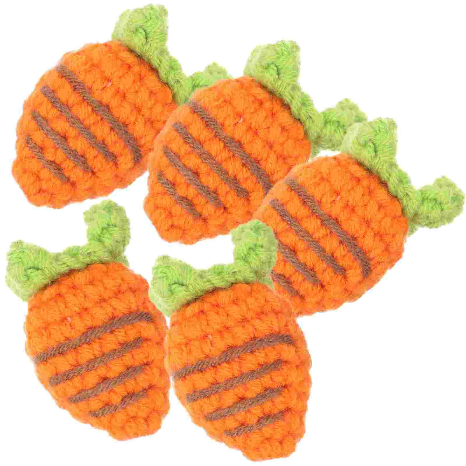 

5 Pcs Carrot DIY Material Brooch Decor Charm Filler Yarn Supplies Hairpin Making Clothes Sewing Materials