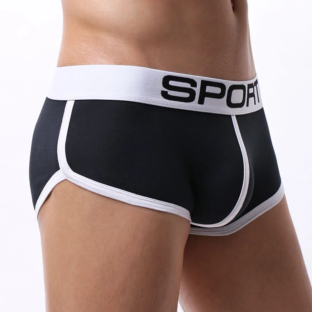 Men Sexy Underwear Soft Cotton Comfortable Briefs Trunks Sport Gym Fitness Underpants Low Waist Panties Breathable Underwear