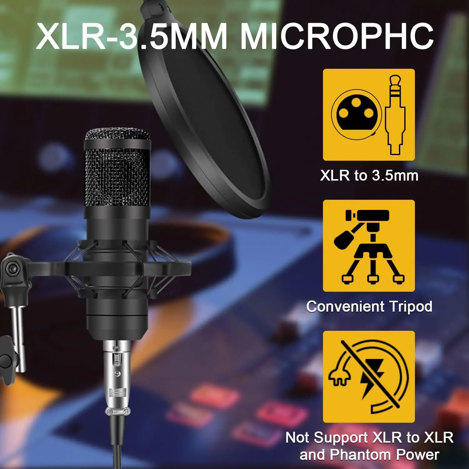 F998 Streaming Microphone Kit with Audio Mixe Condenser Microphone Bundle with Live Sound Card,  for Podcast,Live Broadcast