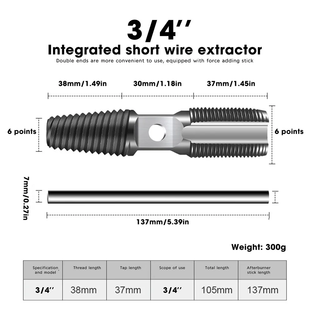 Double Head Screw Extractor Drill Bits Set Damaged Water Pipe Broken Bolt Screws Remover Tools Faucet Valve Thread Repair Taps