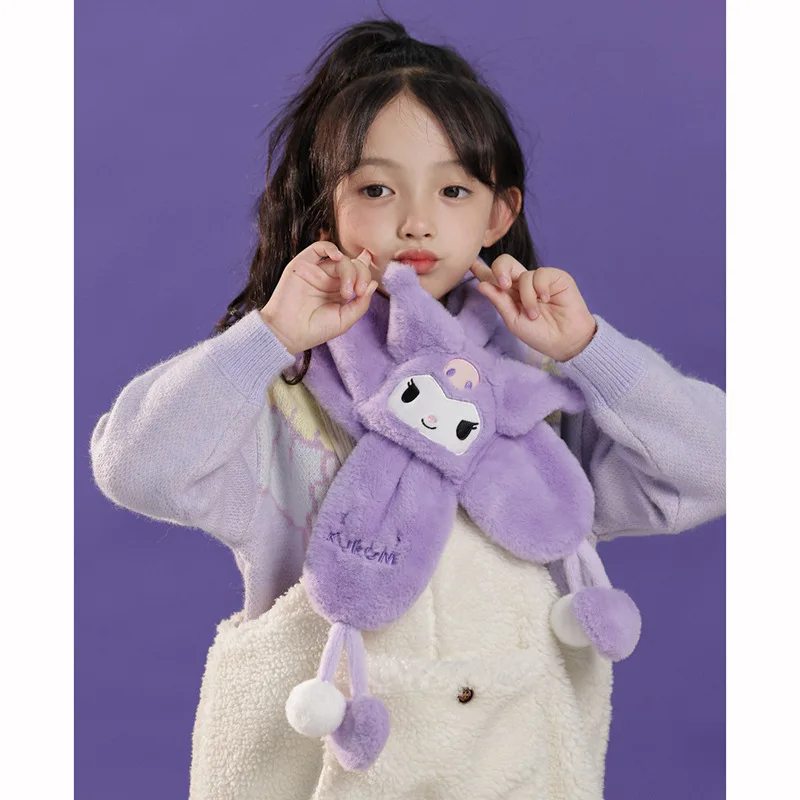 Miniso الأطفال وشاح فروي الشتاء الفتيان والفتيات الطفل وشاح وشاح وشاح الرقبة الحرس الساخن أفخم وشاح الأطفال غطاء الرقبة