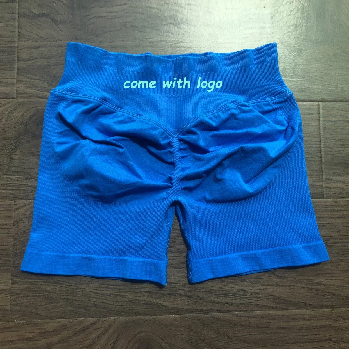 Pantaloncini da impatto 4.5 con logo Pantaloncini da yoga con fascia bassa a coste Pantaloncini da palestra per allenamento senza cuciture Scrunch Bum Pantaloni corti da corsa per bottino da yoga