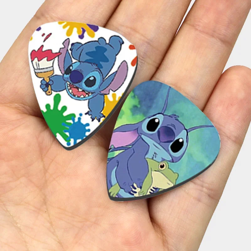 10pcs Disney Stitch Guitar Picks for Acoustic Guitar Bass Ukulele Supplies Picks Cute Cartoon Instrument Guitar Accessories