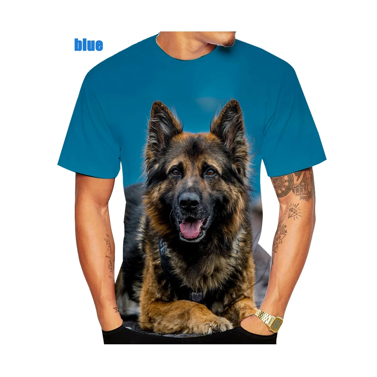 2021 New Fashion Unisex 3D Printed German Shepherd T-shirt Cute T-shirt Men\'s T-shirt size XS-5XL