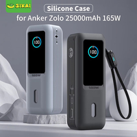 Silicone Case for Anker Zolo 25000mAh 165W Power Bank Portable Charger Protective Case Travel Carrying Case TF/SIM storage Bag
