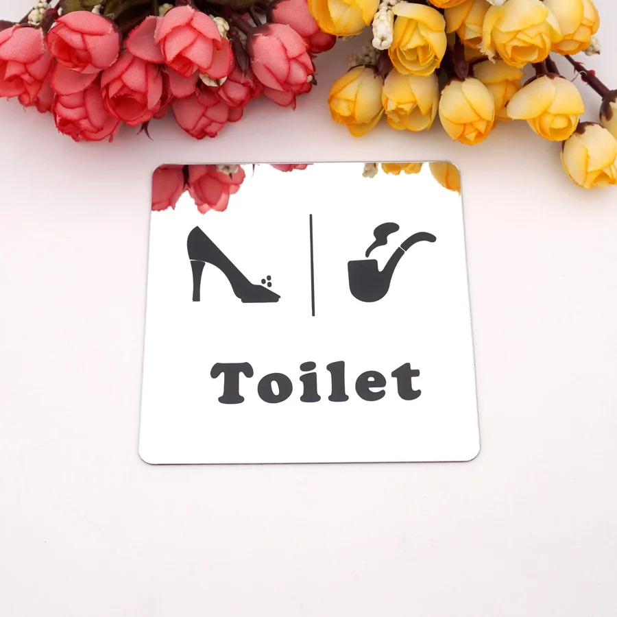 WIFI/ห้ามสูบบุหรี่/ป้ายห้องน้ํา 3D กระจกอะคริลิคสติ๊กเกอร์ติดผนังสําหรับ Public Shope ป้ายแผ่น