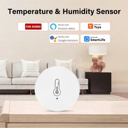 AUBESS Tuya ZigBee 3.0 Sensore di temperatura e umidità Monitor remoto Alimentato a batteria Funziona con l'APP Smart Life Alexa Google Home