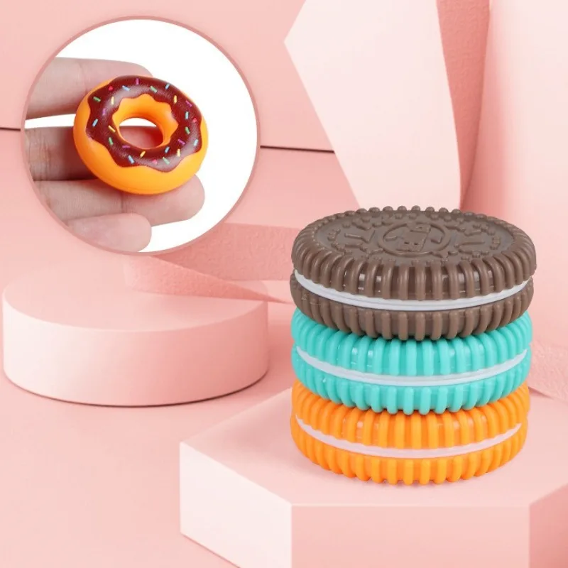 Cubo magnético de simulación de galletas, Donuts, tarjeta de empuje EDC, juguetes creativos y divertidos, dispositivos para la yema del dedo, juguetes para aliviar la ansiedad y la descompresión, 1 ud.