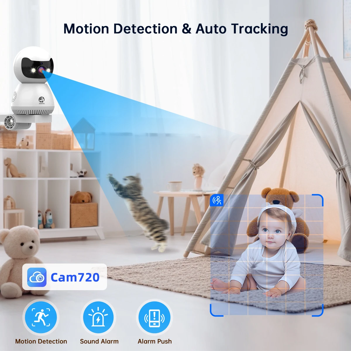 JOOAN 5MP 3MP cámara IP 5G WiFi hogar inteligente cámara de vigilancia IP inalámbrica para interiores cámara CCTV seguimiento IA Monitor de