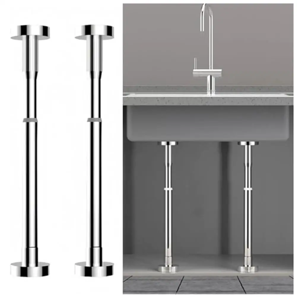 50-80cm Adjustable Telescope Support Rod Stainless Steel Clothes Drying Rack Curtain Telescopic Support Pole Furniture Leveling