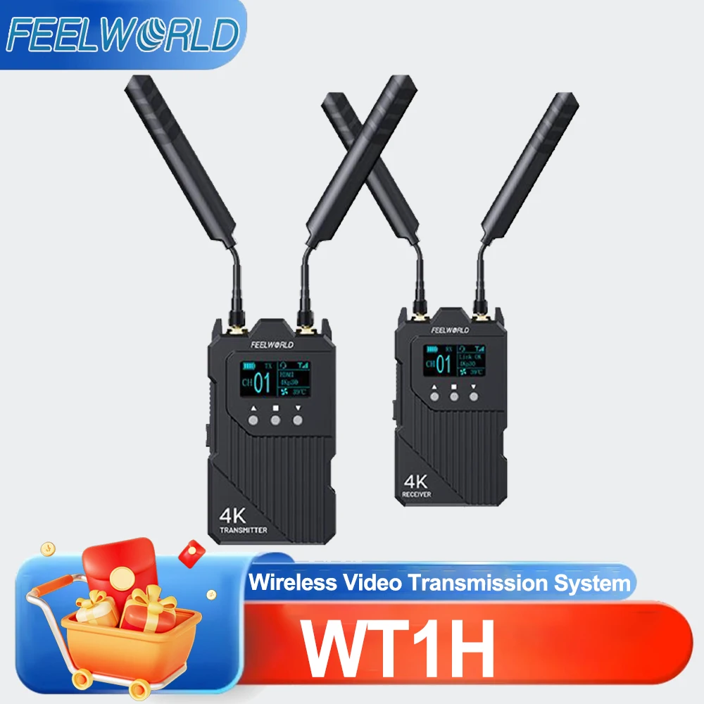 

Беспроводная система передачи видео FEELWORLD WT1H 1000FT 4K HDMI и SDI с функцией интеркома для камер/мониторов