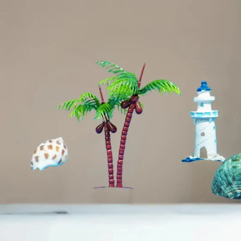 

5PCS DIY Park Rainforest Train Railroad Decor Dollhouse Simulation Coconut Palm Tree Model Building Landscape Miniature Tree