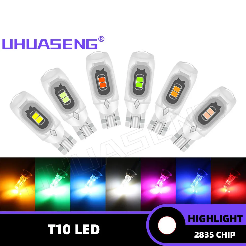 

UHUASENG 2PCS T10 Flashing W5W Led Flash Strobe 5W5 Bulb 194 Interior Parking License Plate Trunk Signal Lamp Car Tail Light 12V