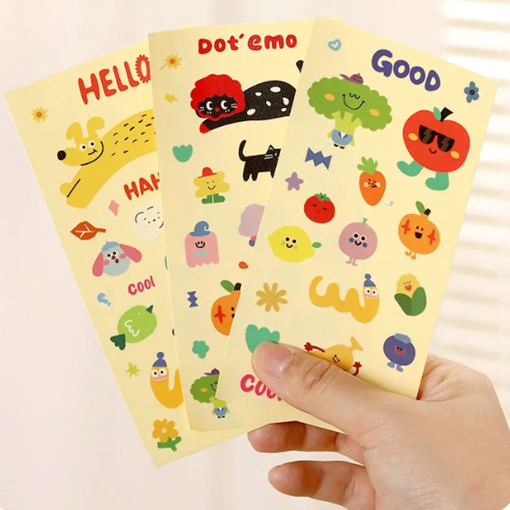 Cartoon Pen Holder Dopamine Large Capacity Stationery Storage Box with Sticker Multi Grid Makeup Brush Organizer