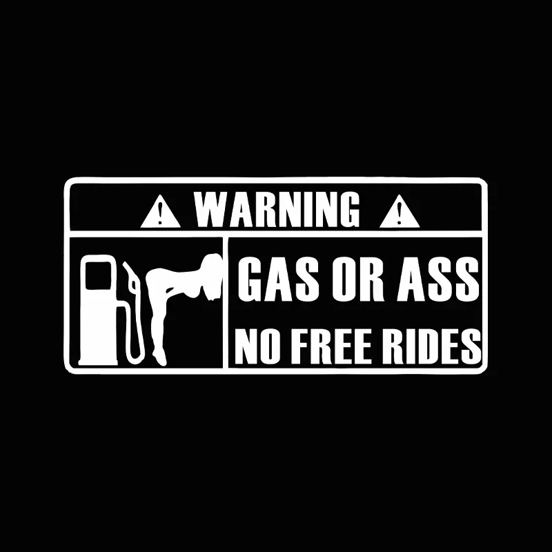 15*7CM Car Interior Personality Stickers GAS GRASS or ASS Unmanned Free Ride Car Windows Vinyl Stickers Waterproof Custom image 3