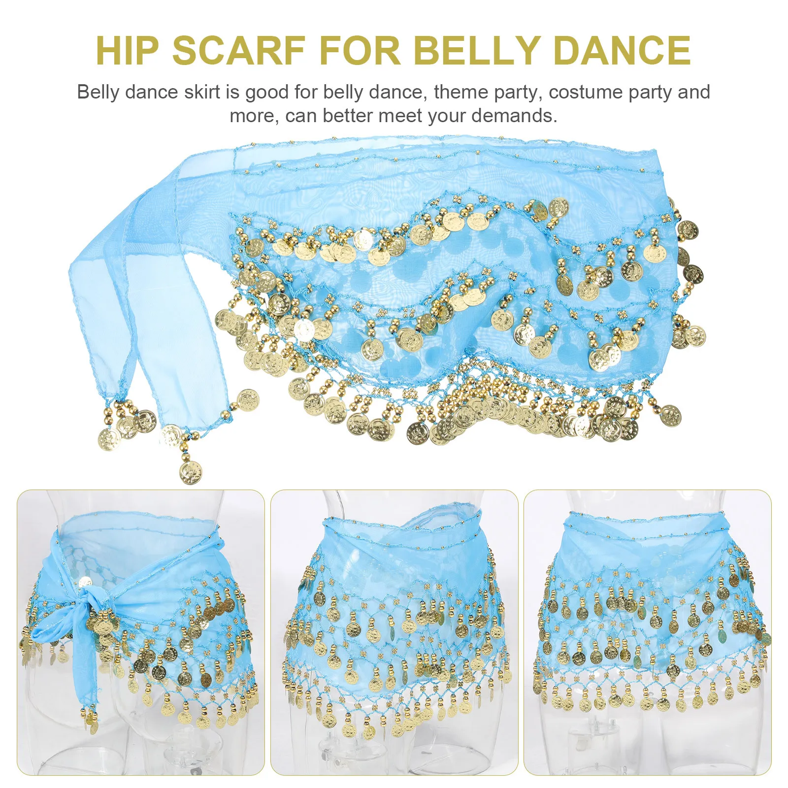 الرقص الشرقي وشاح الورك المرأة الخصر سلسلة المتدلية عملات خفيفة الوزن الترتر حزام الورك الرقص الشرقي تنورة الرقص التبعي