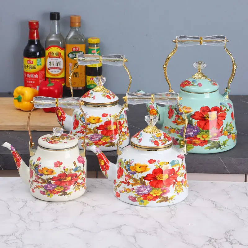 

Эмалированный чайник 2,5 л, чайник для кипячения, бытовая кухонная посуда, эмалированные чайники для кипячения кофе, молока, воды