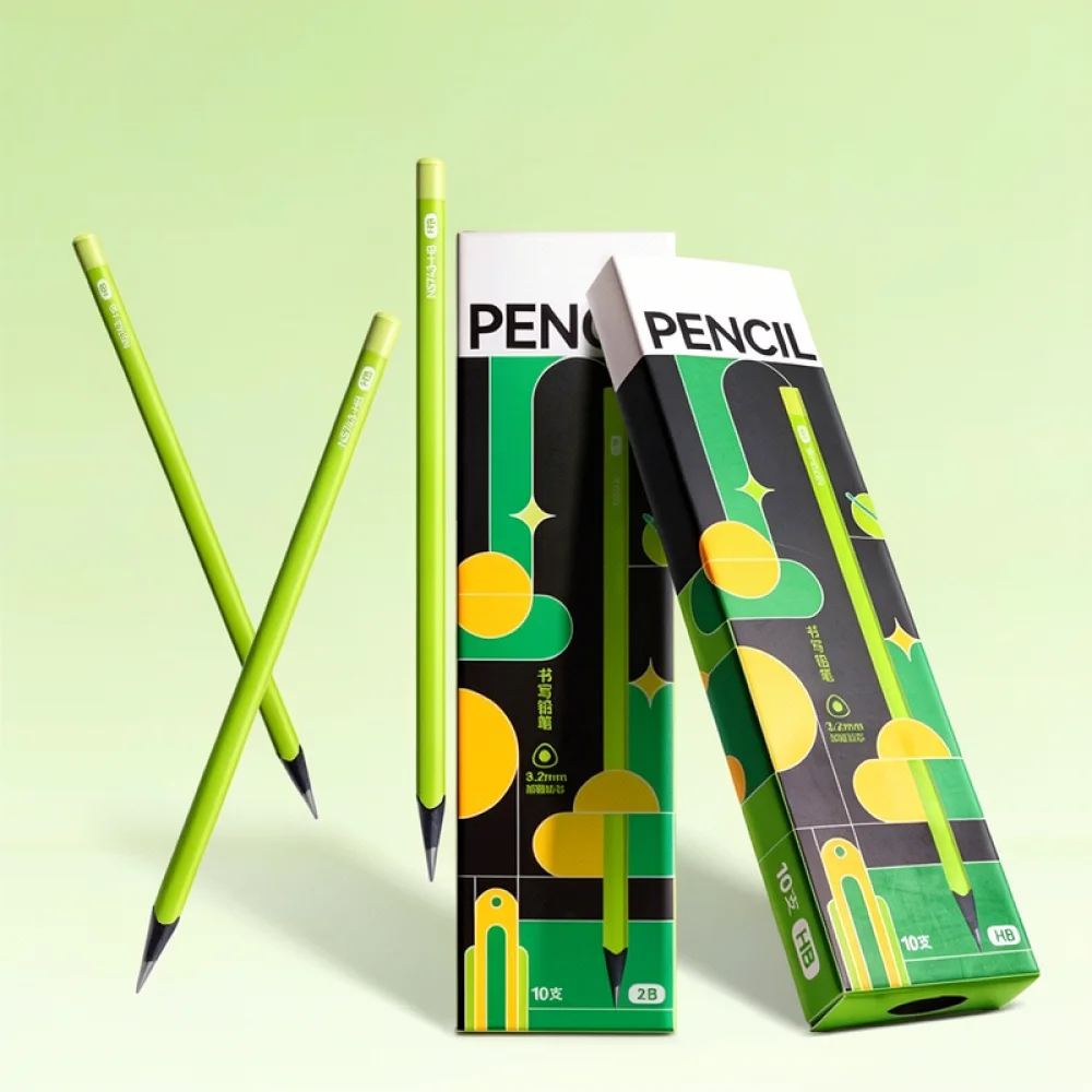 Student Stationery Pencils For For Liangzhi Wooden Green Black Triangular Lead HB 2B Writing Drawing School Office Education