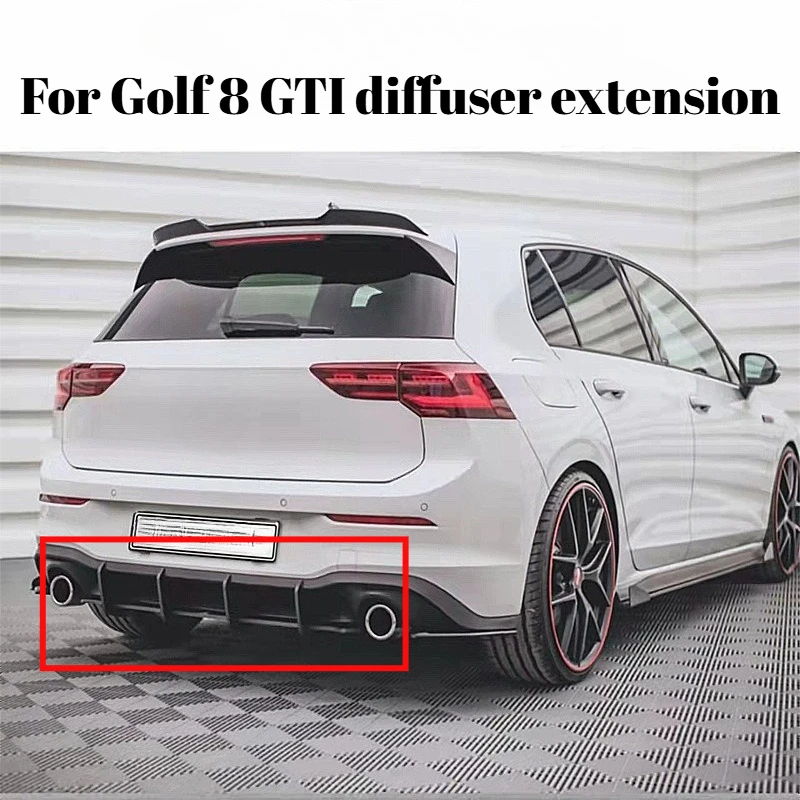 

For Golf 8 GTi Max Rear Diffuser Spoiler Rear Blade Canards Aerodynamic Optimization Performance Boost Modification Accessory