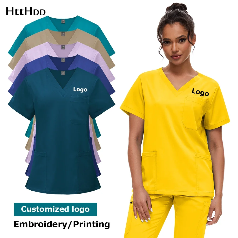 Customized Logo Nurses Uniforms Medical Scrubs High-quality Scrub Beauty Salon SPA Nursing Work Clothes Wholesale Price Workwear