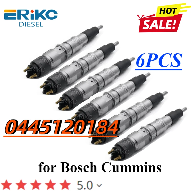 6PC 0445120184 Fuel Injector Assembly 0 445 120 184 CRDI Diesel Engine Pump Parts 0445 120 184 for Cummins 5253221 4981077