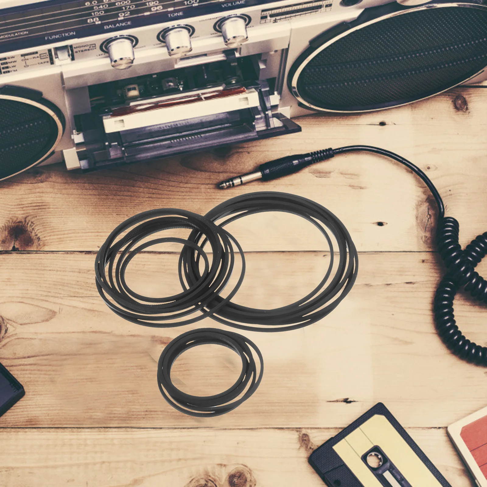 60 個プレミアムカセットテーププレーヤーベルト交換用ドライブゴムベルトレコーダーメンテナンス用スクエアおよびフラットタイプ