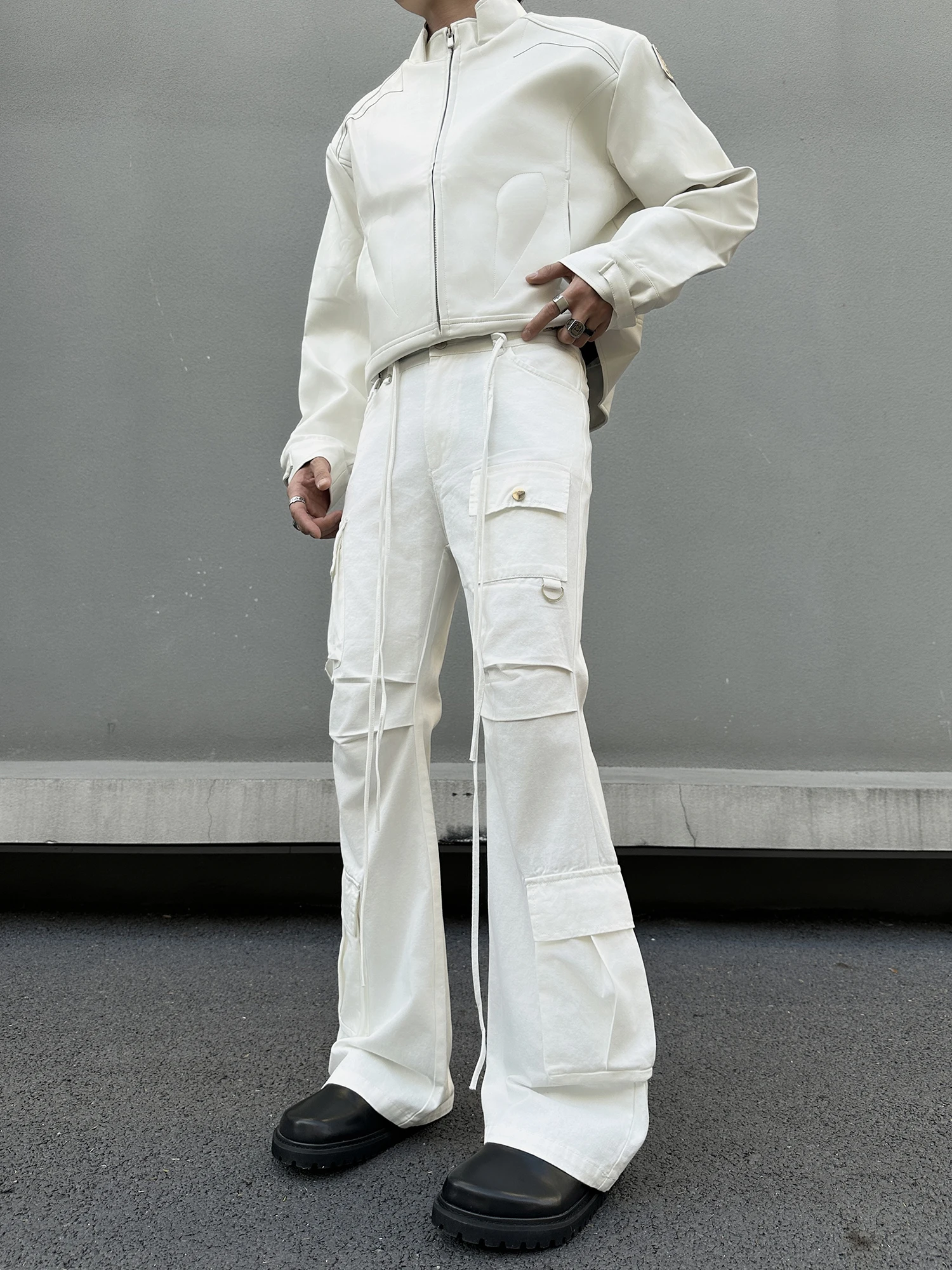 

Винтажные рабочие брюки в американском стиле High Street с множеством карманов, расклешенные, прямого кроя, длинные, для мужчин и женщин