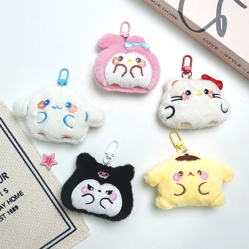 Sanrio Y2K Hello Kitty Plush Keychains Accessories Keyring Doll Backpack Pendant Girls Gift