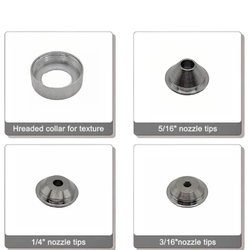 

Набор сопел для текстурного распылителя: 3 сопла + 1 резьбовой адаптер для Textura-Pro 200, износостойкие и долговечные аксессуары для распыления.