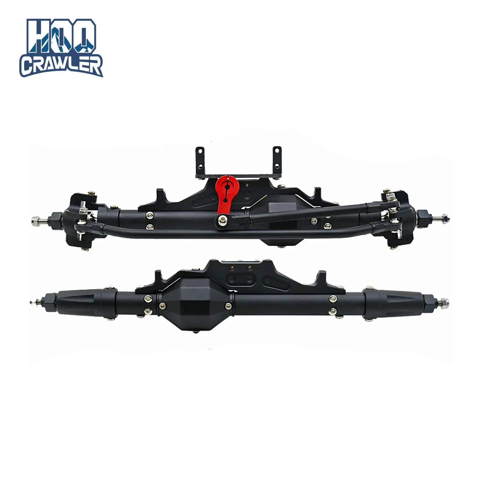 CNC Aluminum Complete Front & Rear Axle with Tie Rod Servo Mount for 1/10 RC Crawler Axial Wraith 90018 RR10  Capra 1.9 UTB