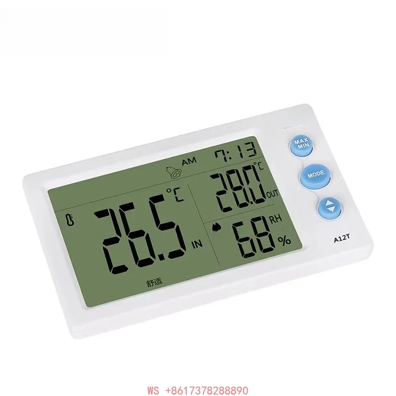 A10T/A12T digital large screen thermometer, household indoor and outdoor electronic thermometer hygrometer
