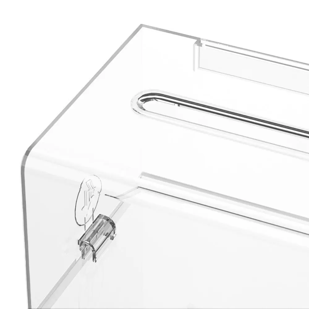 With Lock Acrylic Donation Box Voting Charity Transparent Portable Ballot Box Complaint Box Clear Suggestion Box Office School
