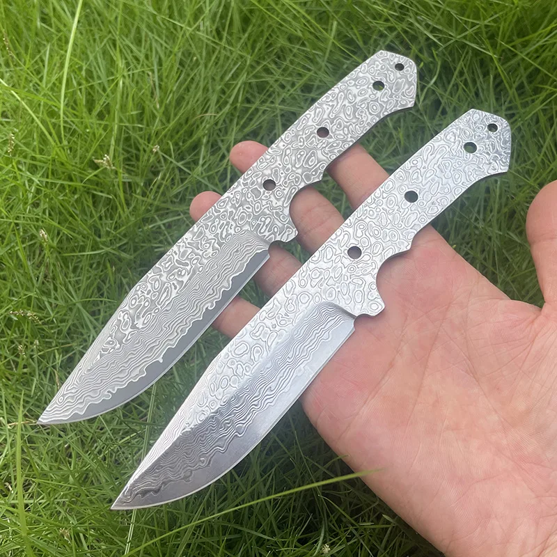 DIY Semi-finished Damascus Steel Knife Embryo Household DIY Knife Supplies Accessories for Fixed Blade Knife Kitchen