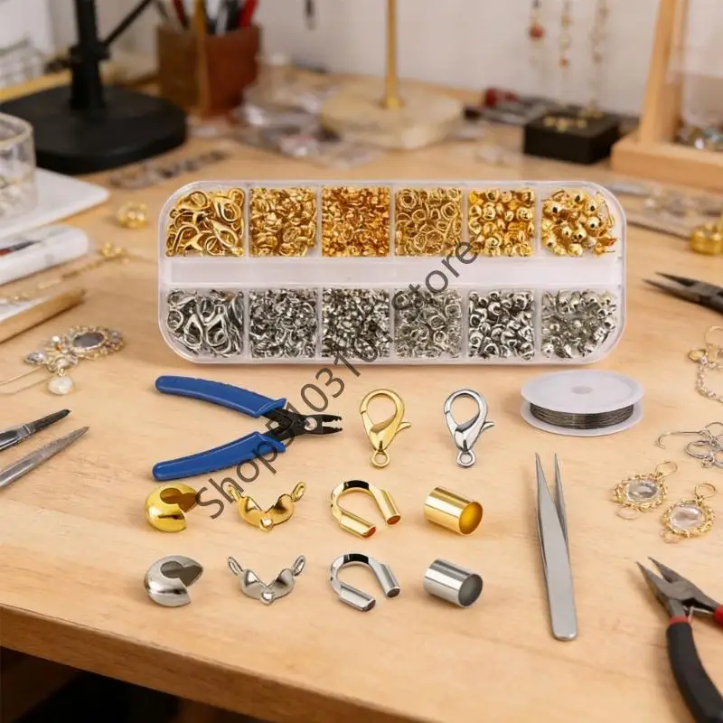 

1 box Metal Bracelet Big Hole Beads Diy Handicraft Accessories Findings Loose Spacer Beads For Nekclace Jewelry Making