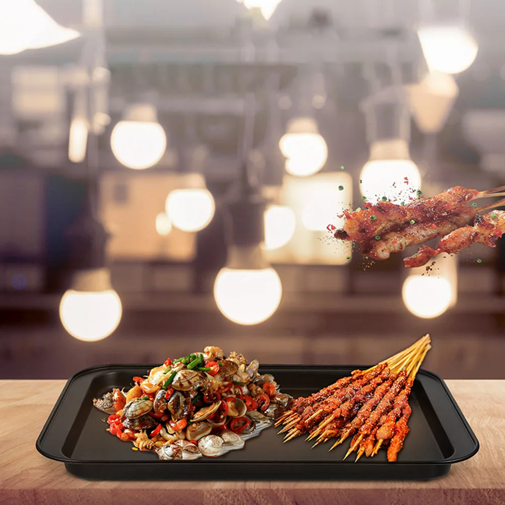 

2pcs Stainless Steel Baking Pan Nonstick Rectangular Cake Tray Household Kitchen Cookware Heat Resistant Bakeware Tool