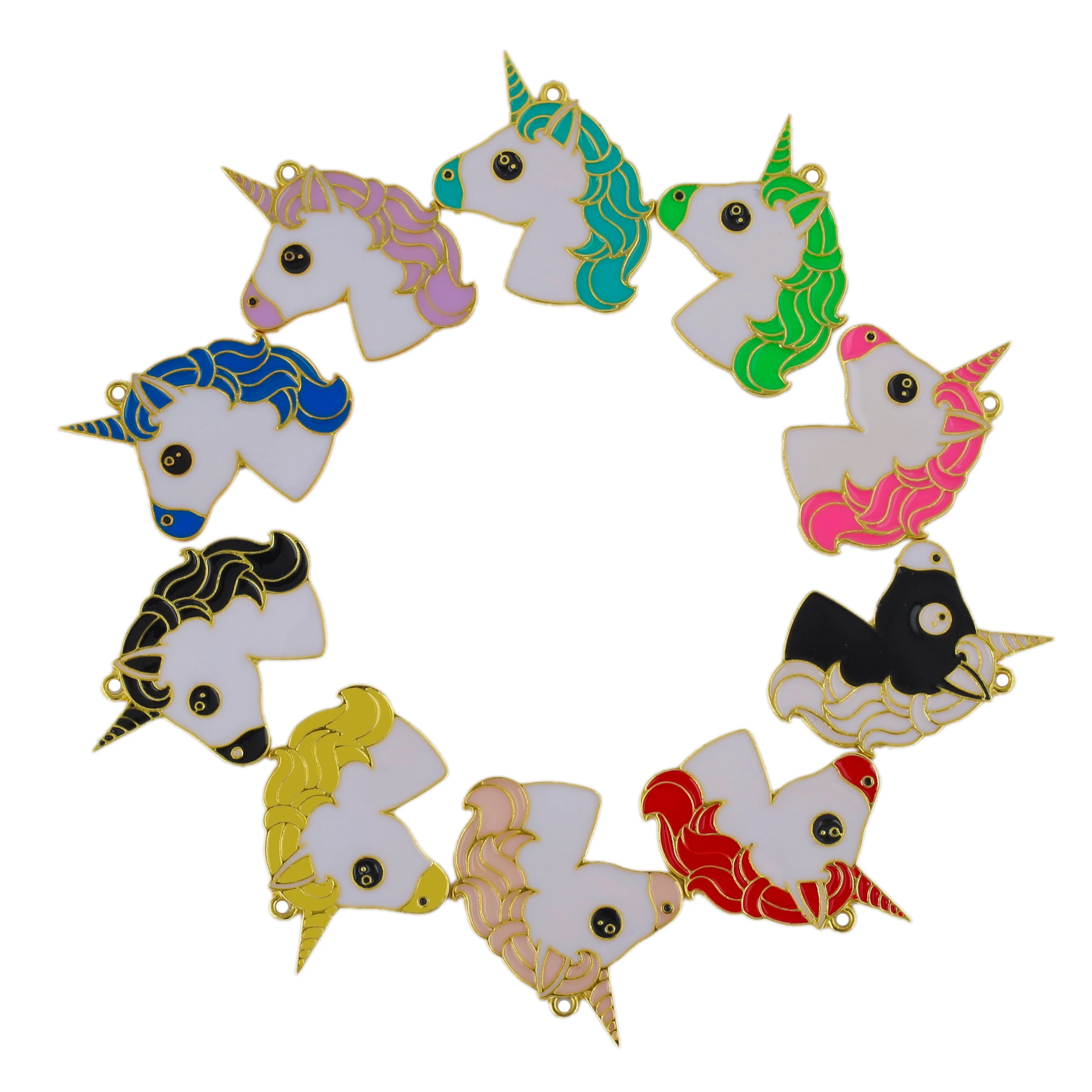 

10pcs Alloy Unicorn Charms Fit For Bracelet Bangle DIY Jewelry Making UC003-UC006