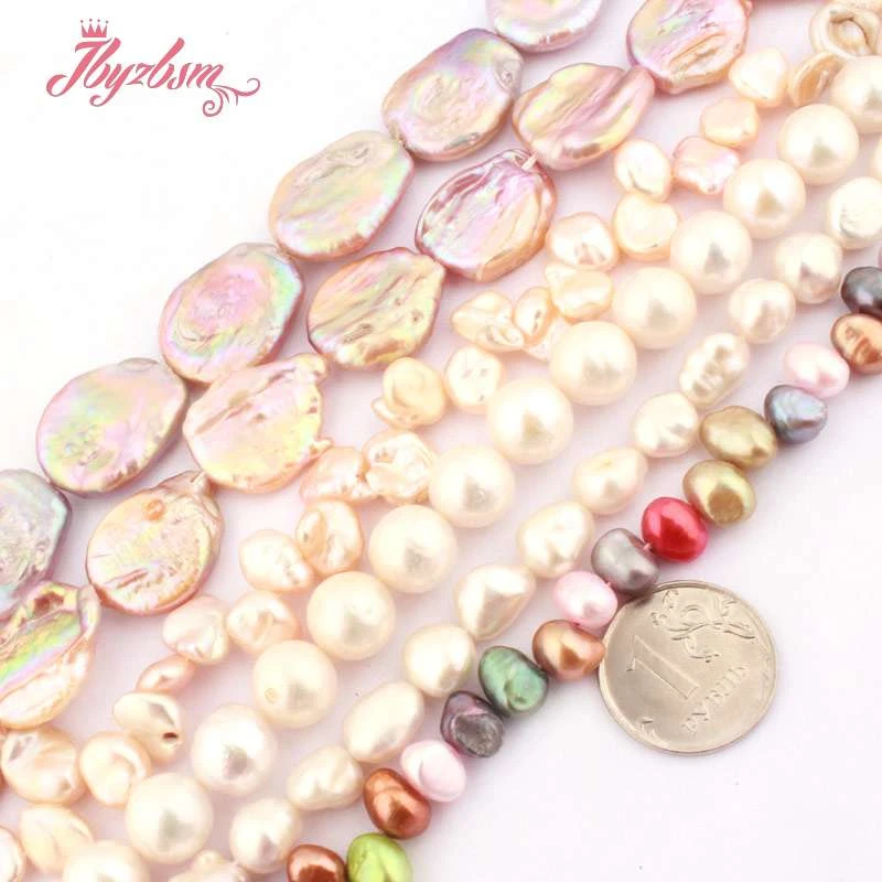 Natural Freshwater Pearl Edsion Beads Loose Natural Stone Beads For Jewelry Making DIY Necklace Bracelets Earring Strand 15\