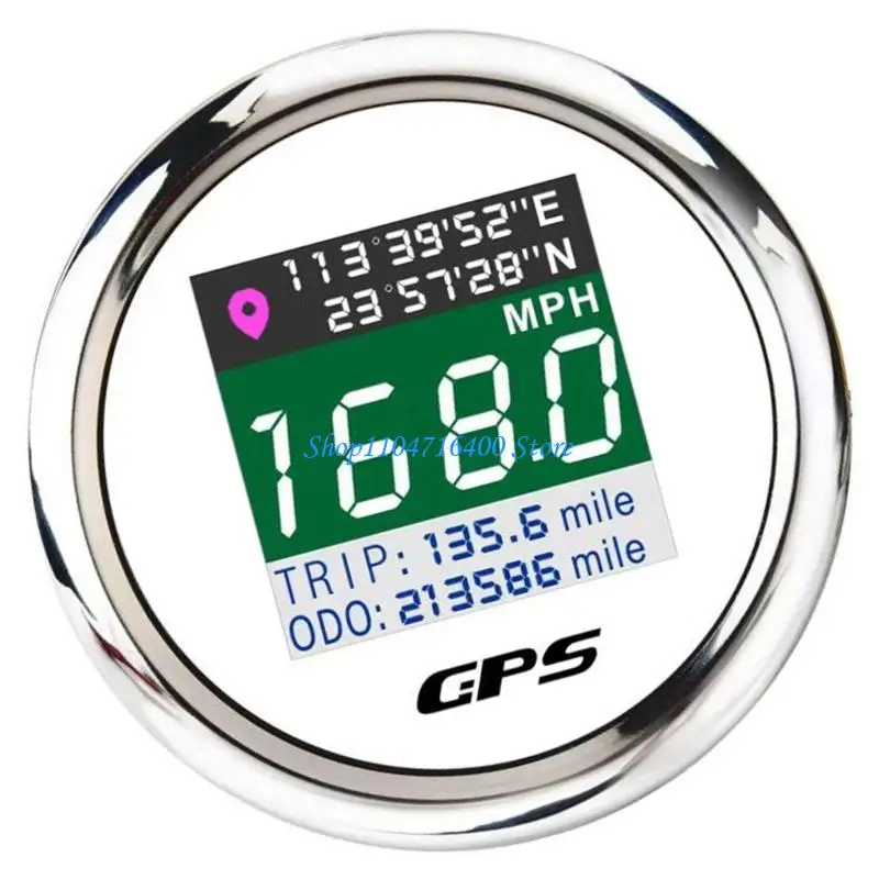 

y1gd Small 52mm Map Speedometer with TFT Screen Odometer Trip Monitor Simple Installation for Vehicles Boats Motorcycles