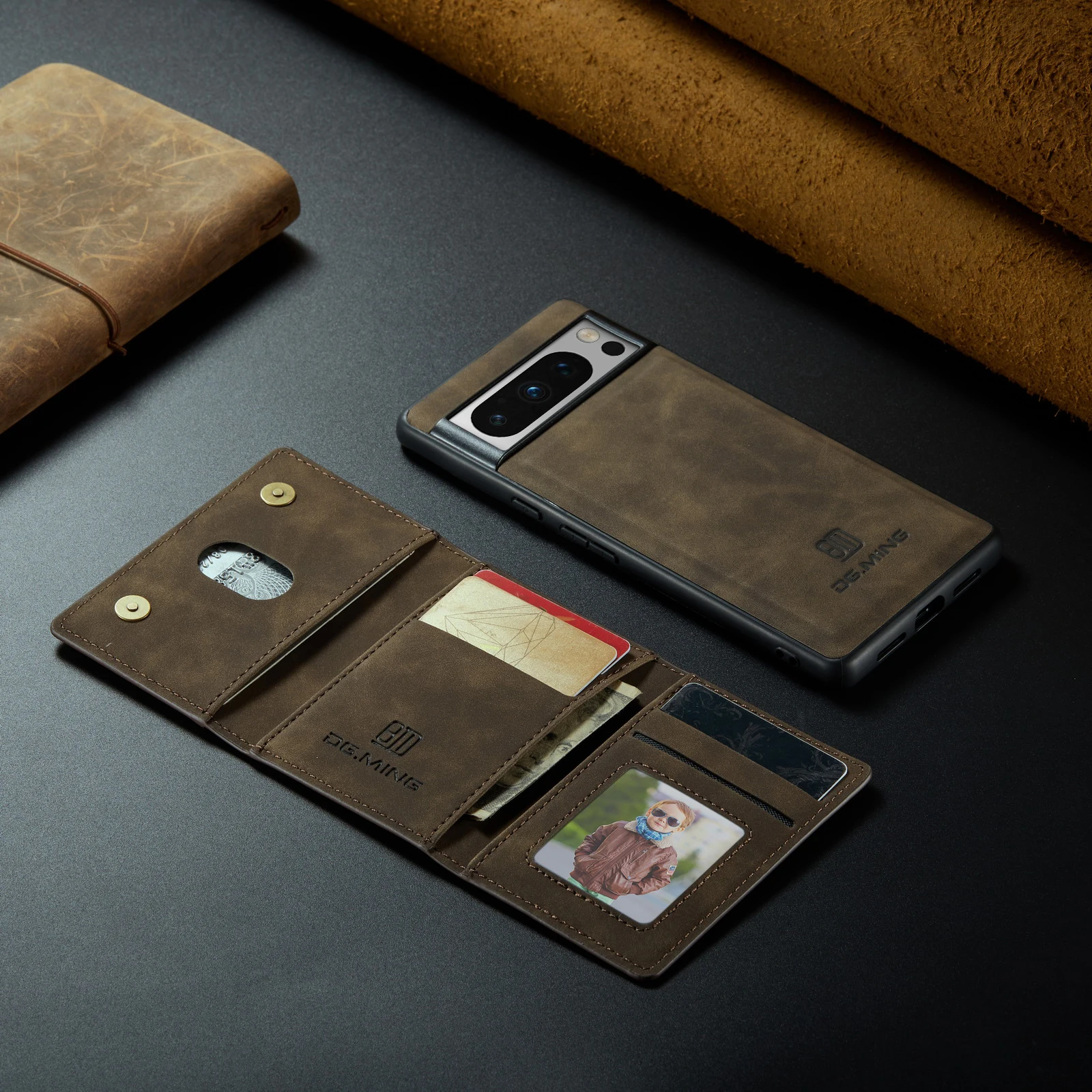 Luxury Magnetic Leather Wallet Case for Google Pixel 9 Pro 8 7 7A 6 6A Fold Pixel9 XL Pixel7 Kickstand Credit Card Holder Cover