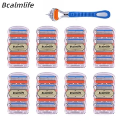 Bcalmlife New Five-layer Razor Blades Replacement Vintage Wet Safety Skin Protection Classic Razor for Men's Shavers Shaving