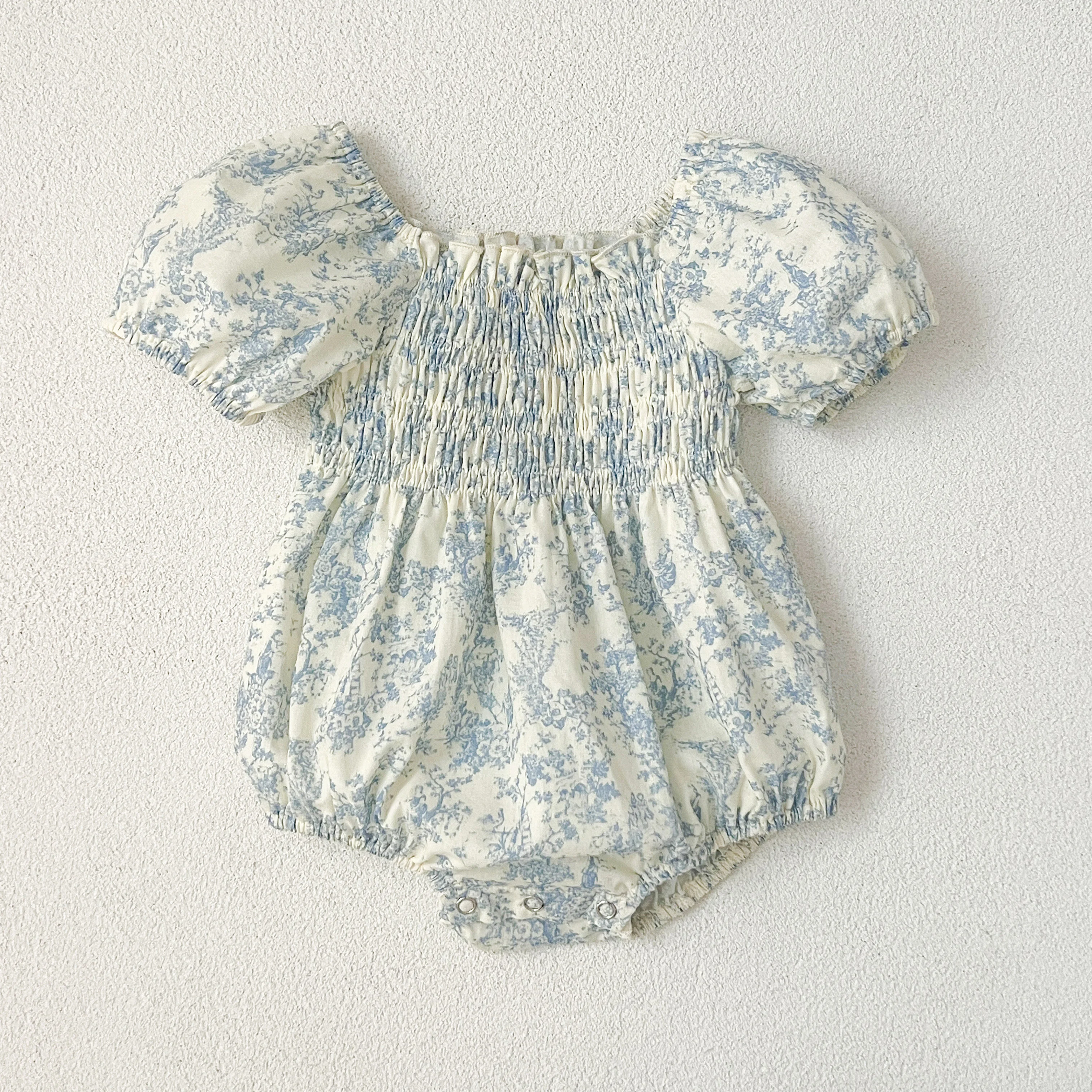 Sommer Schwester Kleid Infant Neugeborenes Baby Mädchen Kleidung Schwester Weibliche Baby Kleine Gebrochene Blaue Blume Kurzarm Strampler Kleidung ﻿ – Detail 34