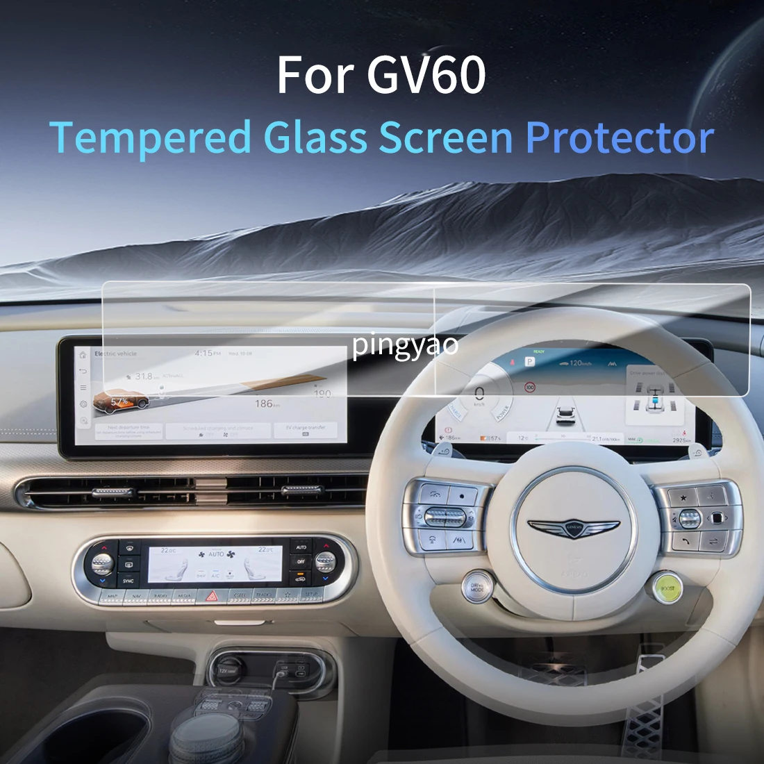 

Car Sticker Screen Protector Navigation Display Tempered Glass Protective Film Car Vehicle For 24 GENESIS GV60