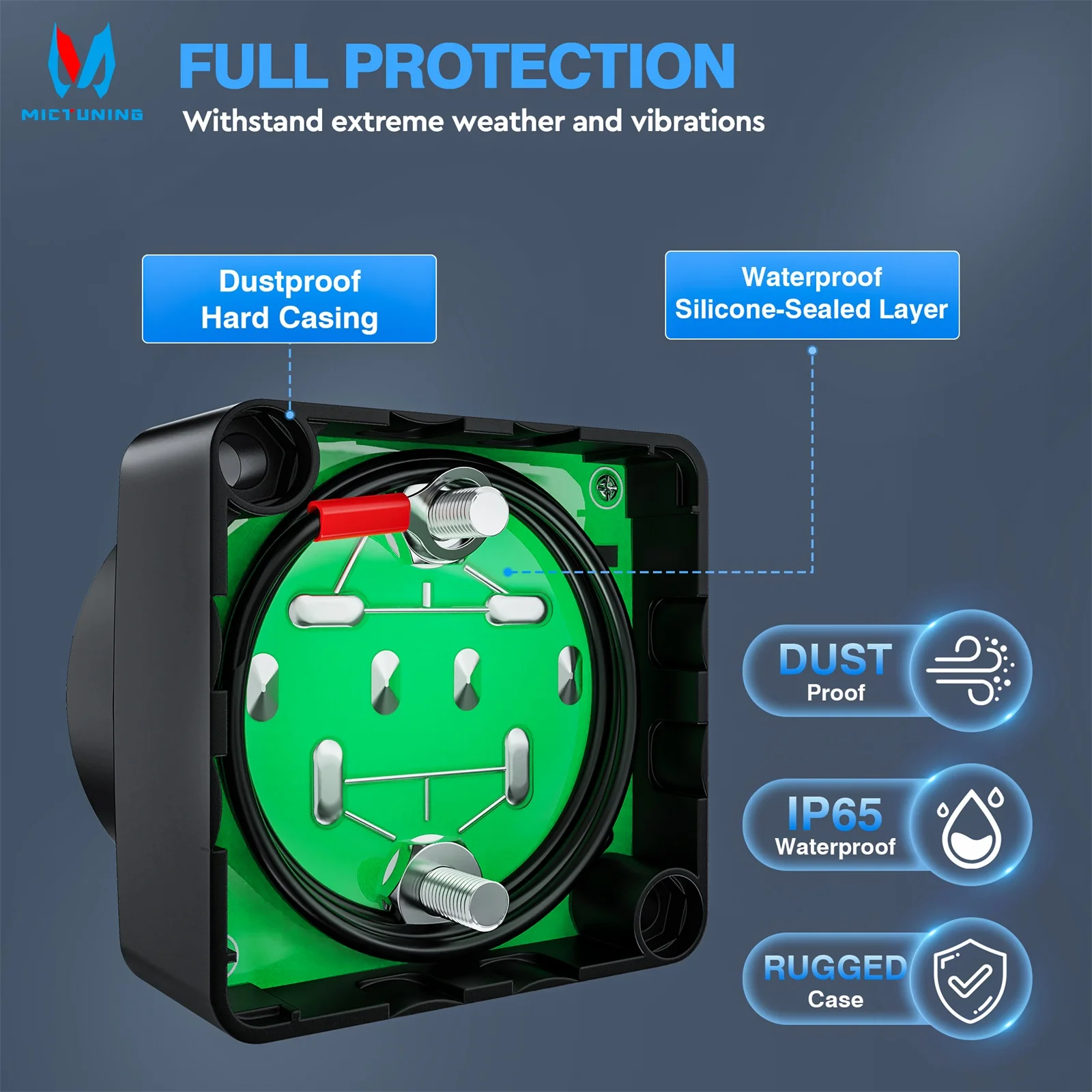 MICTUNING 12V/140A Dual Battery Isolator Voltage Sensitive Relay with LCD Display - Auto-Sensing VSR for AGM/Lead-Acid Batteries